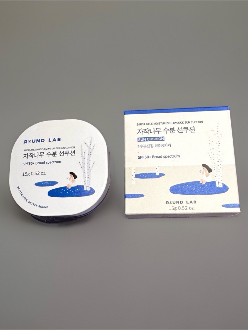 Birch Juice Moisturizing Sun Cushion SPF50+ - White and Blue